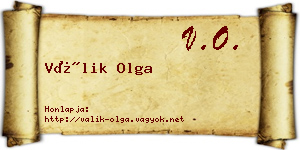 Válik Olga névjegykártya